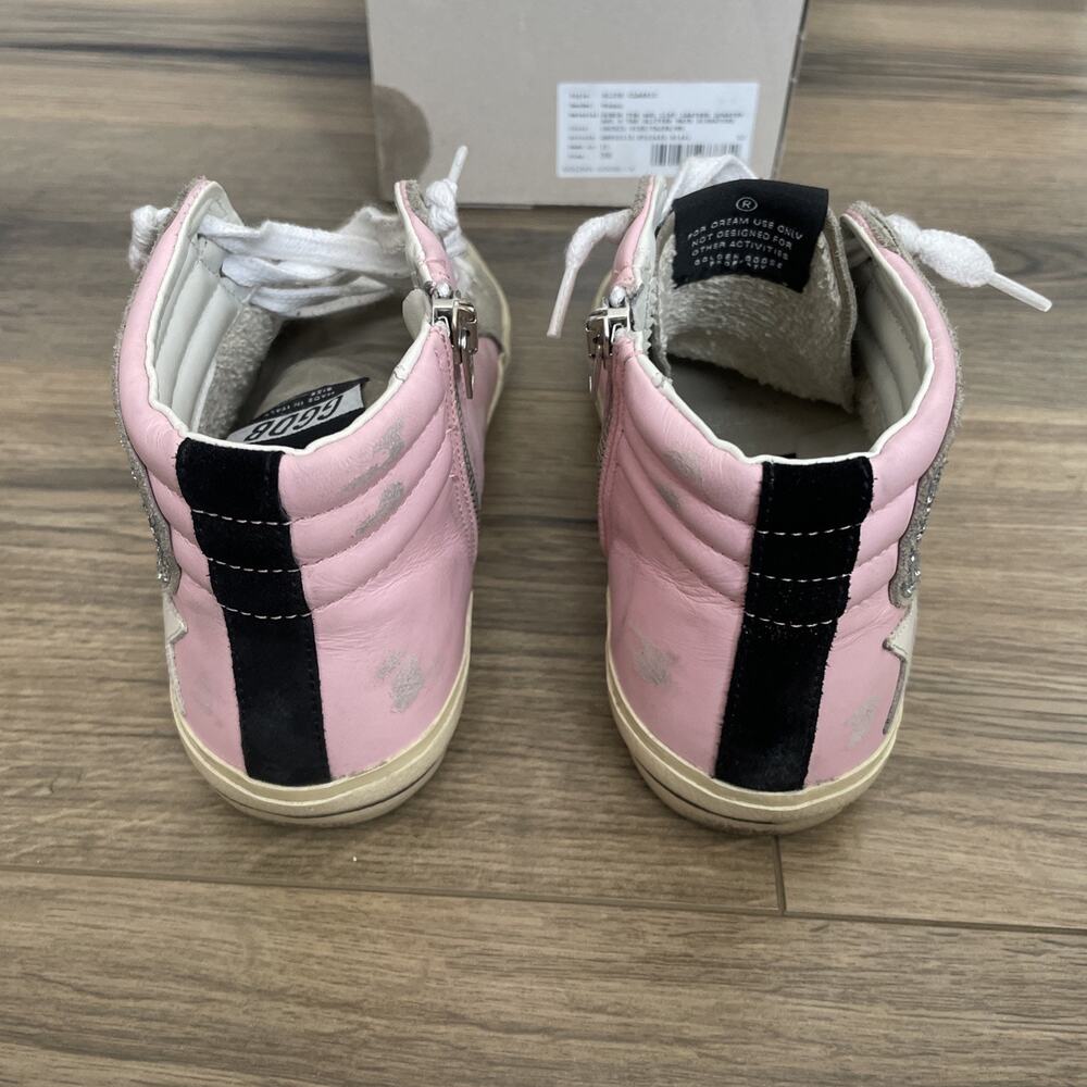 Golden Goose Slide Sneaker Dreamed in Venice Size 36 US 6 Pink Glitter High Top - Picture 9 of 15